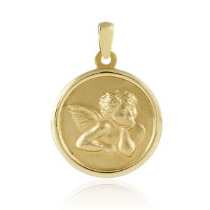 Medalla de Oro Ángel de la Guarda 18mm diámetro 18k