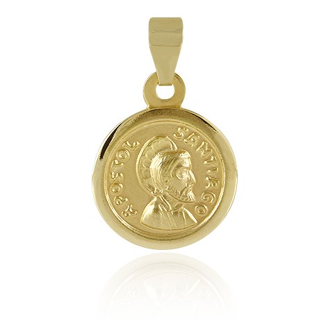 Medalla religiosa de oro Santiago Apostol Perfil