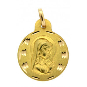 Medalla-Virgen-Nina-Velo-17mm-Oro-diamantado-clasico-circular