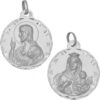 Medalla-Escapulario-Virgen-Carmen-Sagrado-Corazon-Redondo-29mm-Diamantado-clasico-circular-Plata-925