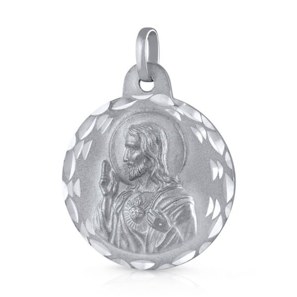 Sagrado-Corazon-Redondo-29mm-Diamantado-clasico-circular-Plata-925