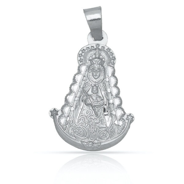 Medalla-Virgen-Rocio-Silueta-25mm-Plata925