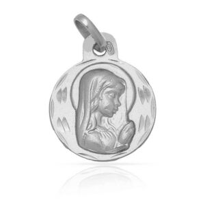 Medalla-redonda-Virgen-Nina-Velo-15mm-diamantado-clasico-plata-925-771