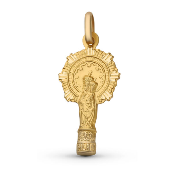 Medalla-Virgen-del-Pilar-Silueta-25mm-Oro-18k