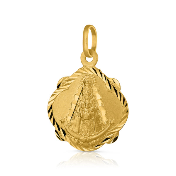 Medalla-Virgen-del-Rocio-Pandereta-16mm-Oro18k