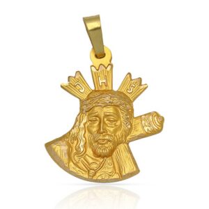 Medalla-Cristo-Gran-Poder-busto-Silueta-25mm-oro18k