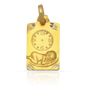 Medalla-Nino-Reloj-Rectangular-16x11mm-Oro18k