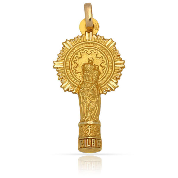Medallas de oro plata Medalla Religiosa en Silueta de 30mm de la Virgen del Pilar de Oro de 18K Venta on line de Relojes y Medallas religiosas Medalla-Virgen-del-Pilar-Silueta-30mm-Oro-18k