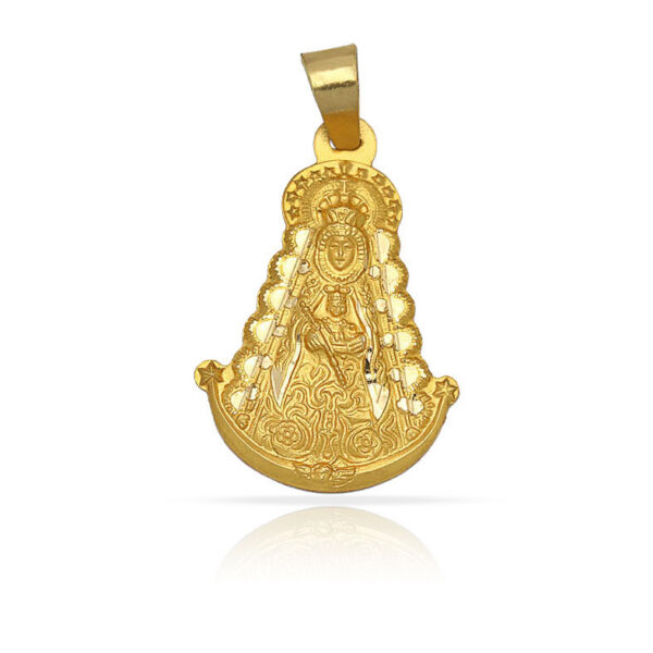 Medalla-Virgen-del-Rocio-Silueta-25mm-Oro-1