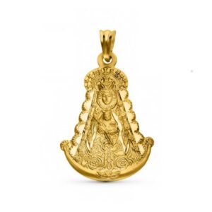Medalla-Virgen-del-Rocio-Silueta-25mm-Oro18k