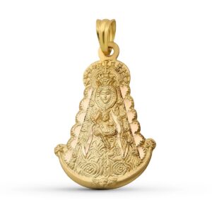 Medalla en Silueta de la Virgen del Rocío de 30mm en Oro 18k