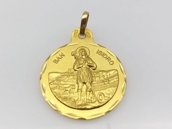 Medalla-de-San-Isidro-de-17mm-de-Oro