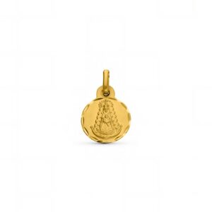 Medalla-redonda-Virgen-del-Rocio-15mm-Oro18k-R395