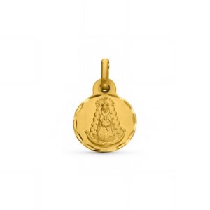Medalla-redonda-Virgen-del-Rocio-17mm-Oro18k-R396