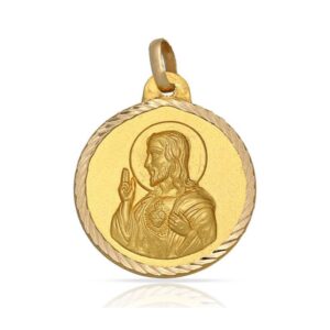 Medalla-Sagrado-Corazon-20mm-tallado-helice-Oro