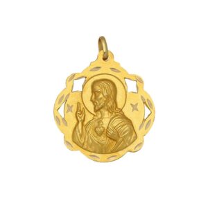 Medalla-Sagrado-Corazon-Pandereta-16mm-oro