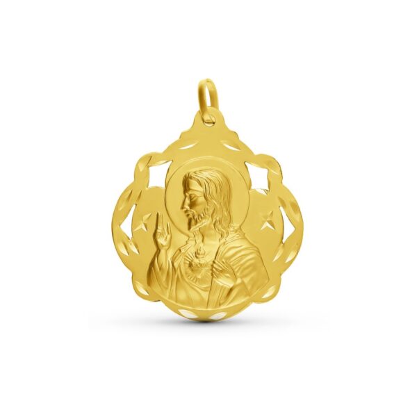 Medalla-Sagrado-Corazon-Pandereta-16mm-oro18k