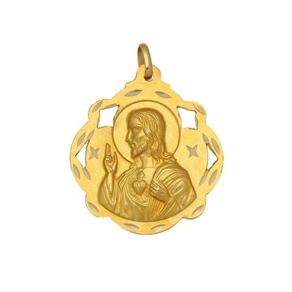 Medalla-Sagrado-Corazon-Pandereta-20mm-oro