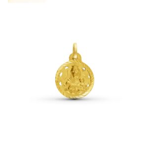 Medalla-Virgen-Carmen-Redonda-calada-tallado-helice-16mm-Oro