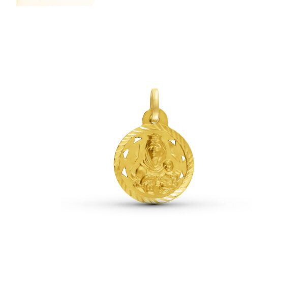 Medalla-Virgen-Carmen-Redonda-calada-tallado-helice-16mm-Oro