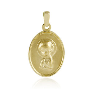 Medalla-Virgen-Nina-Colita-Oval-tallada-16x12mm-Oro 18k