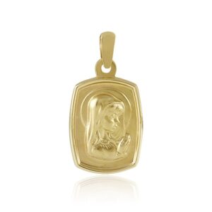 Medalla-Virgen-Nina-Velo-TV-16x12mm-filo-pulido-oro-18k