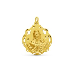 Medalla-Virgen-del-Carmen-Pandereta-Calada-16mm-Oro-385-15