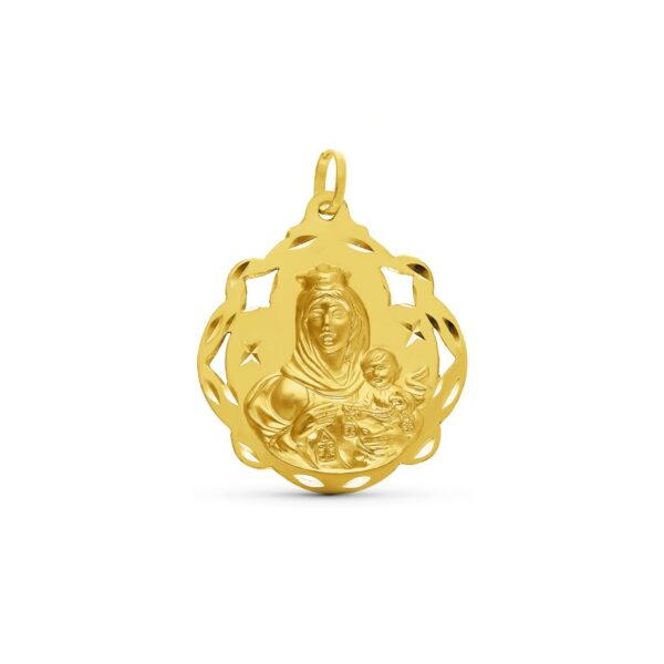 Medalla-Virgen-del-Carmen-Pandereta-Calada-16mm-Oro-385-15