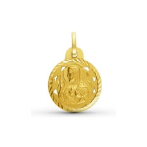Medalla-redonda-Calada-Sagrado-Corazon-18mm-tallado-helice-Oro