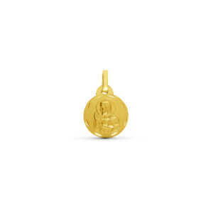 Medalla-redonda-Sagrado-Corazon-de-Jesus-13mm-diamantado-circular-oro-18k