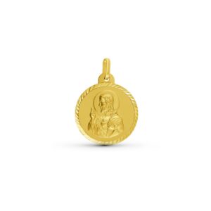 Medalla-redonda-Sagrado-Corazon-de-Jesus-16mm-diamantado-helice-oro-18k
