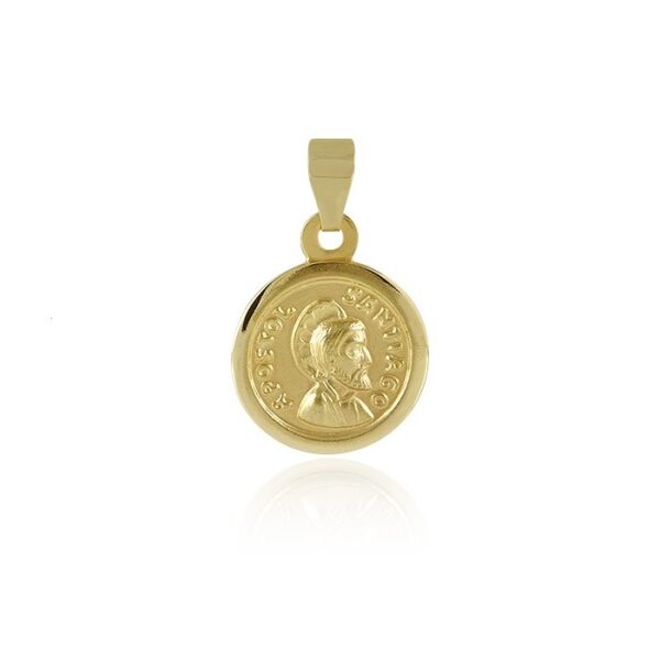 Medalla-religiosa-de-oro-12-mm-diametro-Santiago-Apostol-Perfil