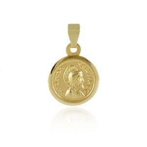 Medalla-religiosa-de-oro-14-mm-diametro-Santiago-Apostol-Perfil