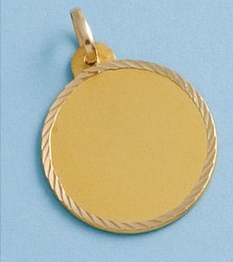 Colgante-oro-Disco-liso-tallado-helice-borde-24-mmm
