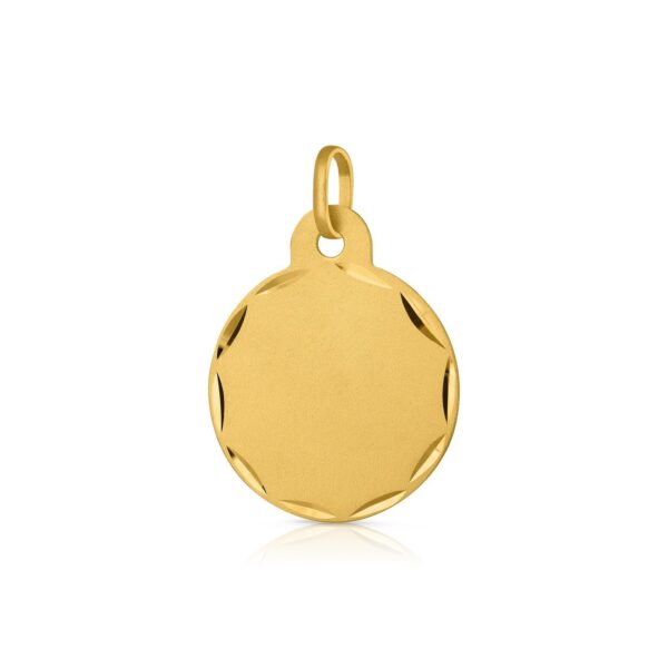 Colgante oro Disco-Liso-Mate-diamantado-13mm