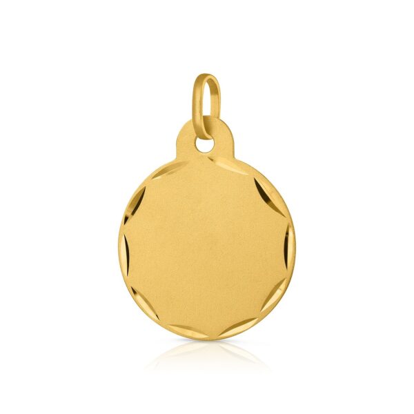 Colgante Oro Disco-Liso-Mate-diamantado-15mm