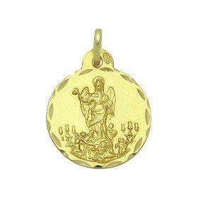 Medalla de Oro Escapulario San Rafael - Virgen de los Dolores de 17mm 18K
