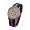 Reloj del Camino de Santiago Caja Oro rosa 38mm Nailon Azul-Rosa-Azul