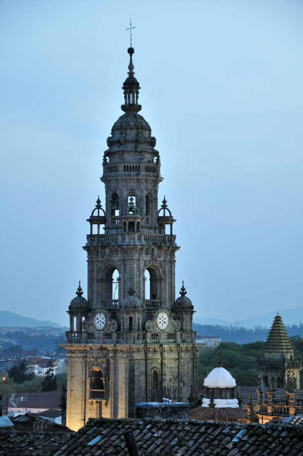 Medallas de oro plata Reloj del Camino de Santiago con Caja Oro Rosa de 38mm NATO Azul-Rosa-Azul Venta on line de Relojes y Medallas religiosas Torre Berenguela