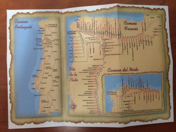 Medallas de oro plata Reloj del Camino de Santiago con Caja Oro Rosa de 38mm NATO Azul-Rosa-Azul Venta on line de Relojes y Medallas religiosas Mapa del Camino