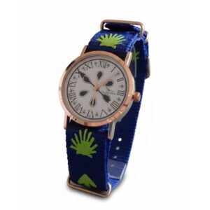 Reloj del Camino de Santiago Oro Rosa 32mm NATO Concha Peregrino en Nailon