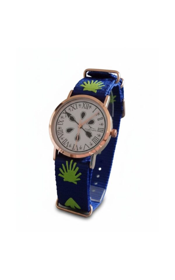 Reloj del Camino de Santiago Oro Rosa 32mm NATO Concha Peregrino en Nailon