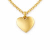 Colgante-Corazon-oro brillo-liso-16x15 con cadena