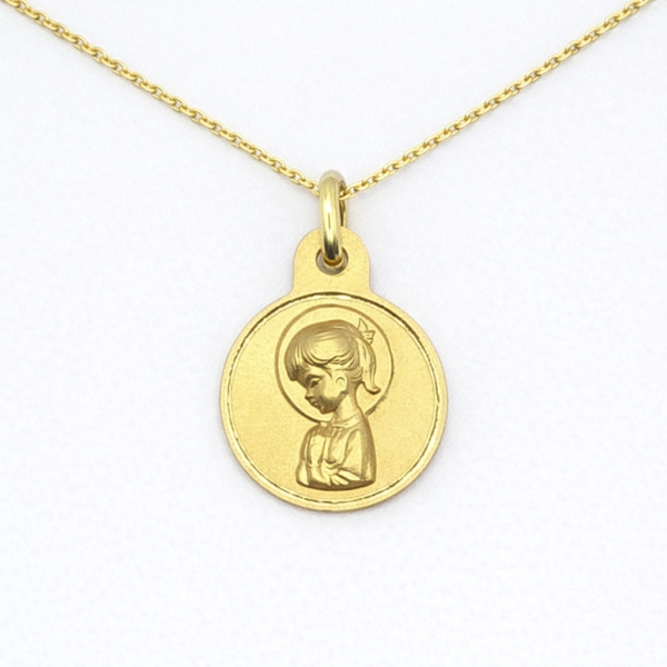 Medalla-Virgen-Nina-Colita-15mm-Oro-Filo-Rebajado-con-cadena