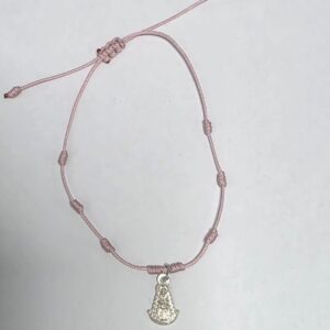 Pulsera-nudos-macrame-Rosa-Claro-Virgen-del-Rocio-Plata