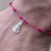 Pulsera-nudos-macrame-rosa-oscuro-Virgen-del-rocio-Plata